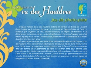 Le ru des Hauldres, jeu de photo-piste